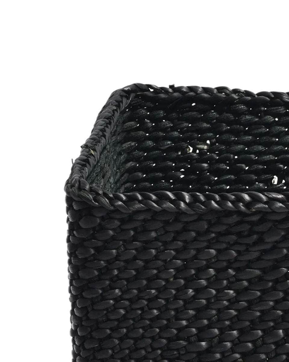 CHAUSIKU: Plain Black Square Storage Baskets