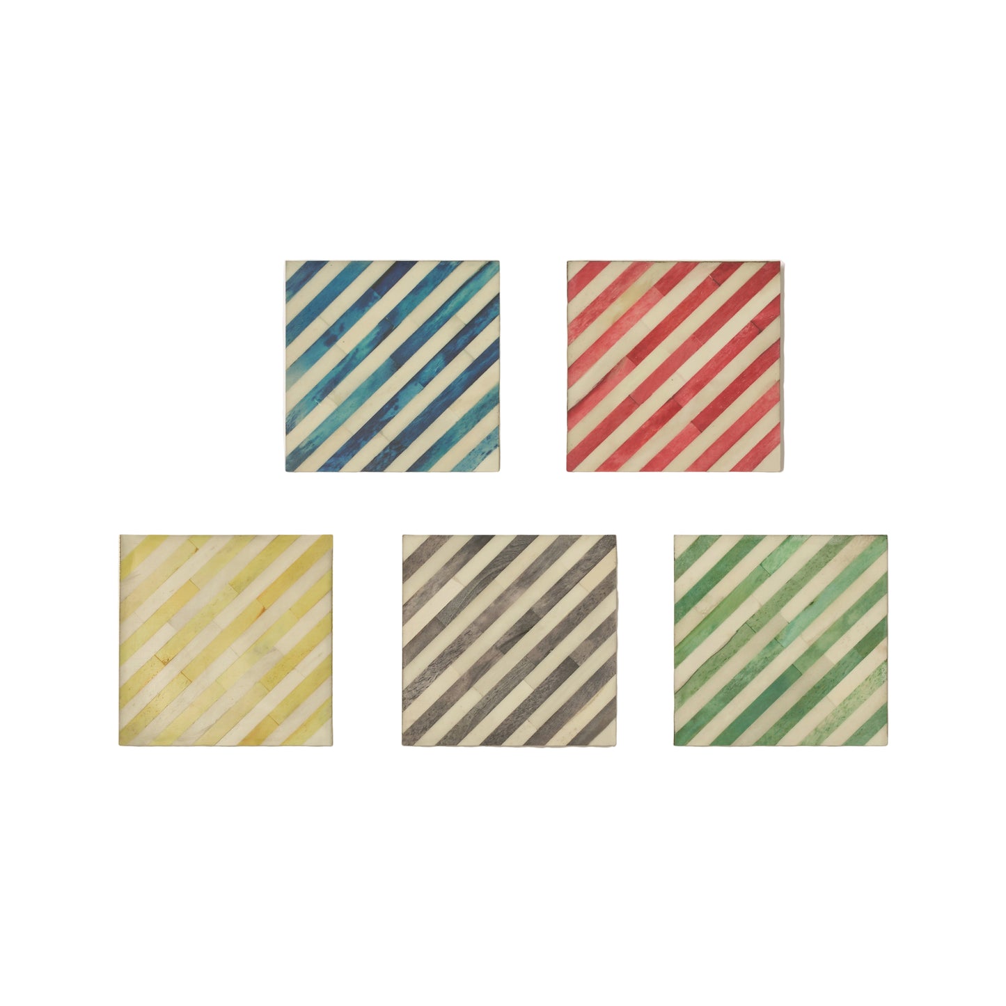 Coasters | Inlay Striped | Multi Coloured