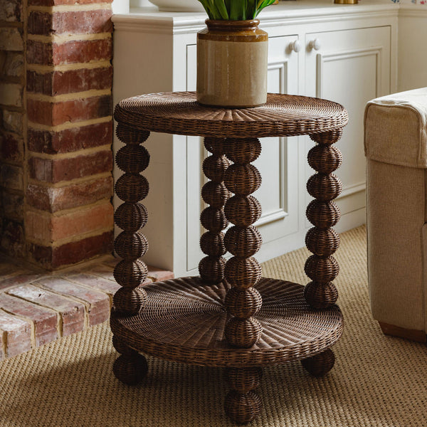 Round Bobbin Side Table