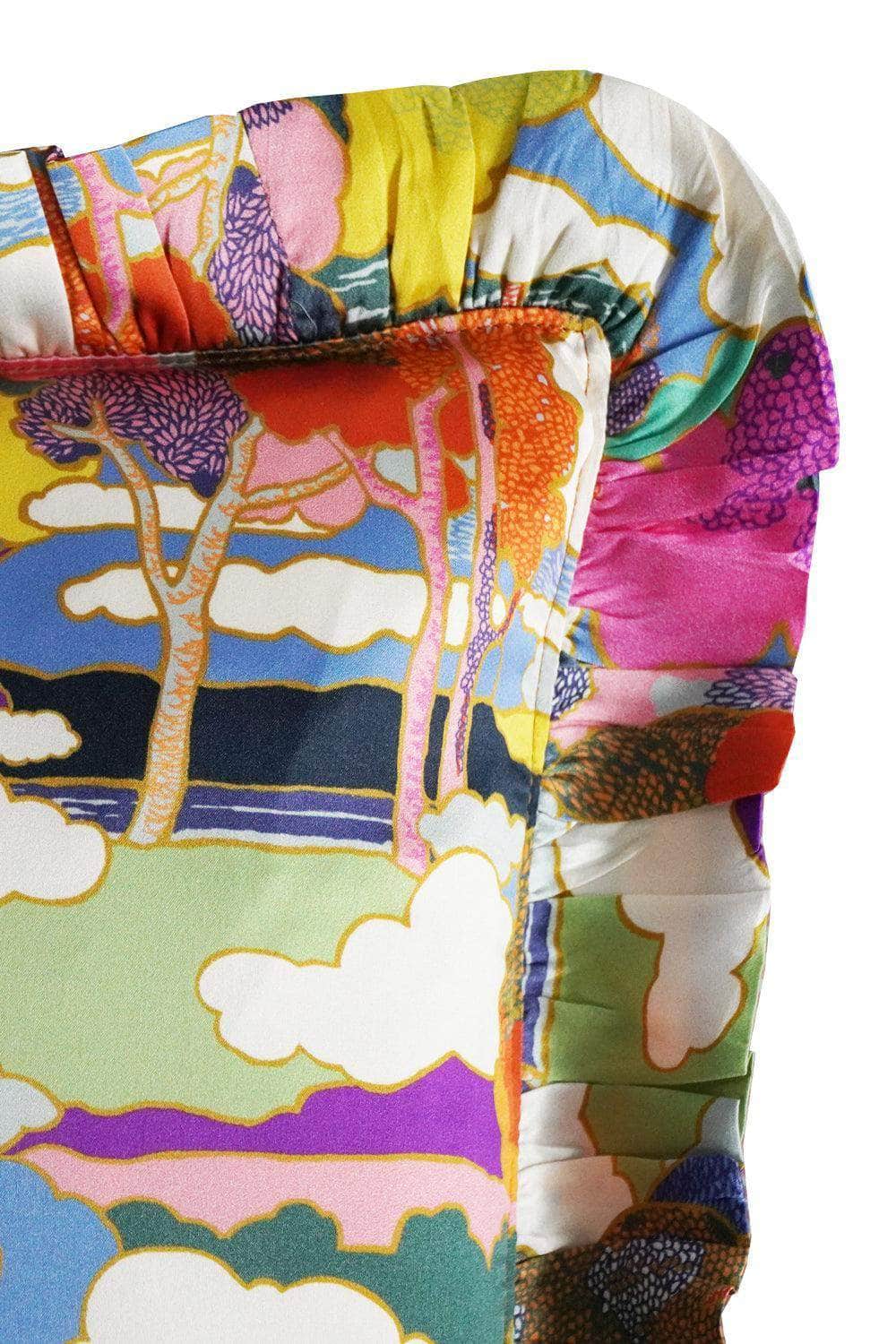 Silk Ruffle Cushion Made With Liberty Fabric Prospect Road