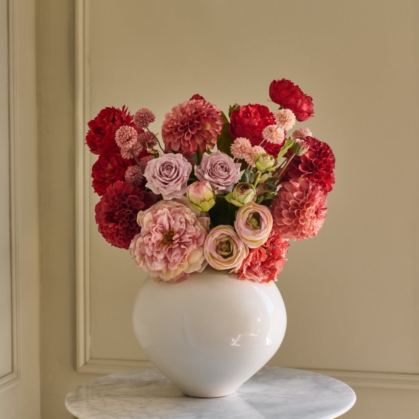 Forever - Faux Flower Arrangement - Reds & Pinks