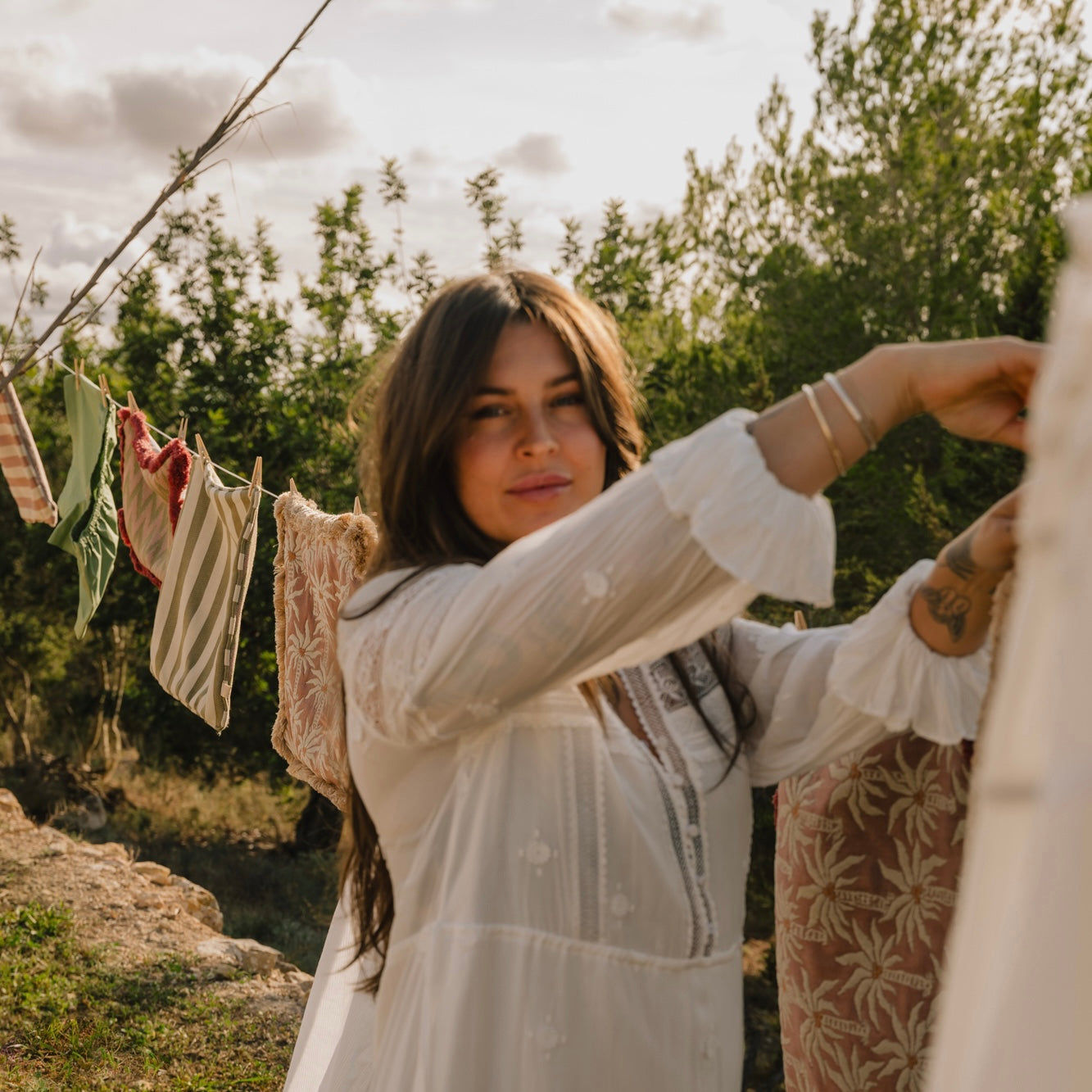 Cushion Laura Rose & Ecru