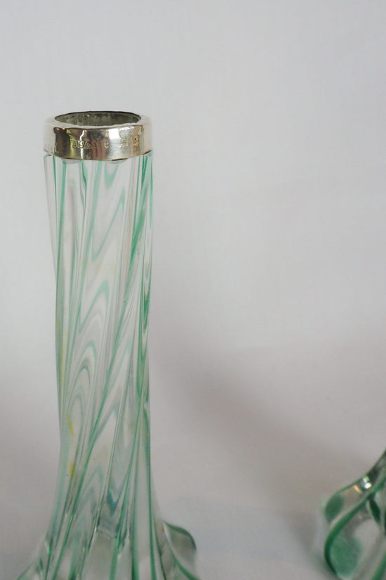 Glass and Silver Bud Vases