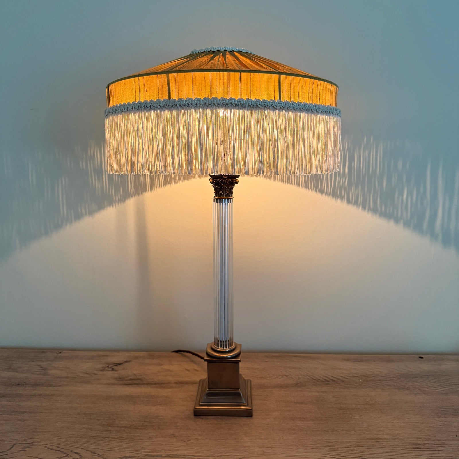 The Peggy Silk Fringed Lampshade - Gold