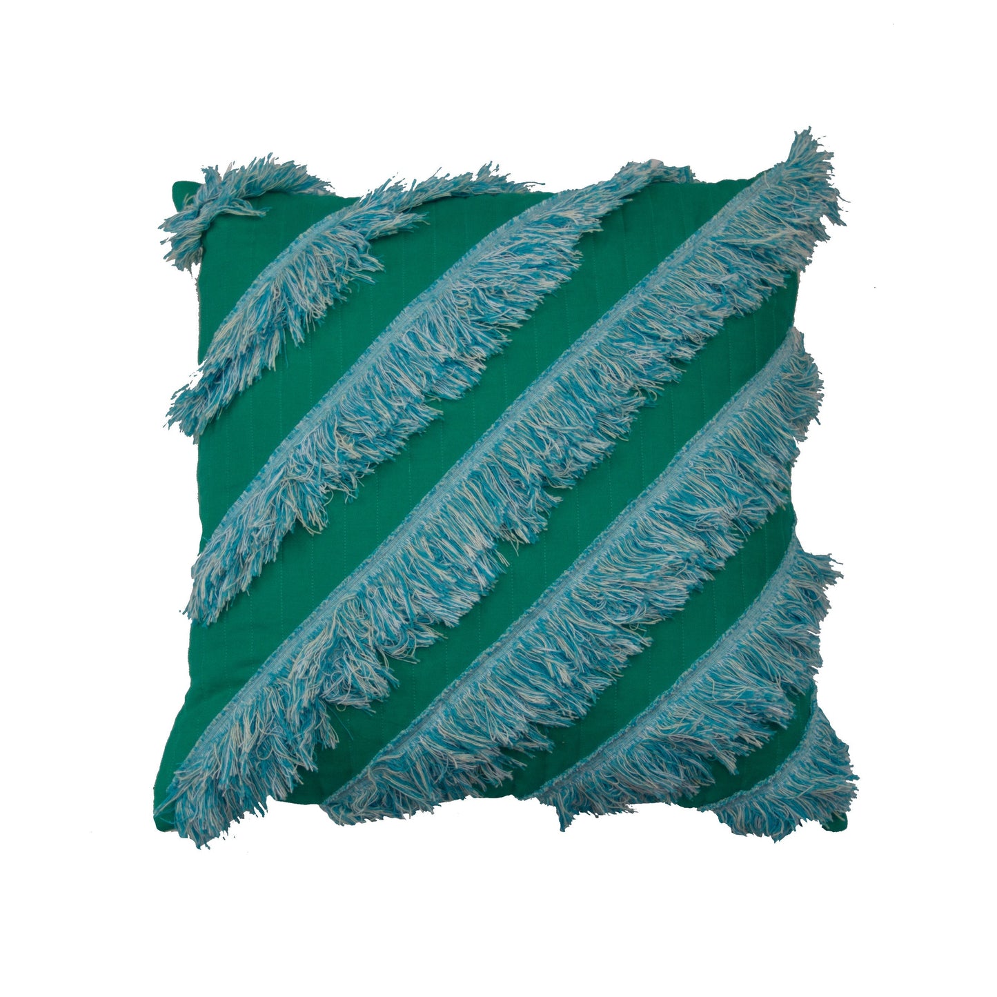 G+S x 2LG 'YCSWM' Quilted Diagonal Cushion in Green