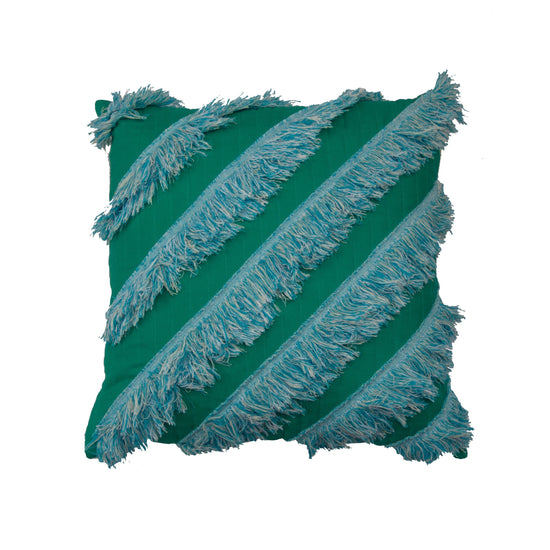 G+S x 2LG 'YCSWM' Quilted Diagonal Cushion in Green
