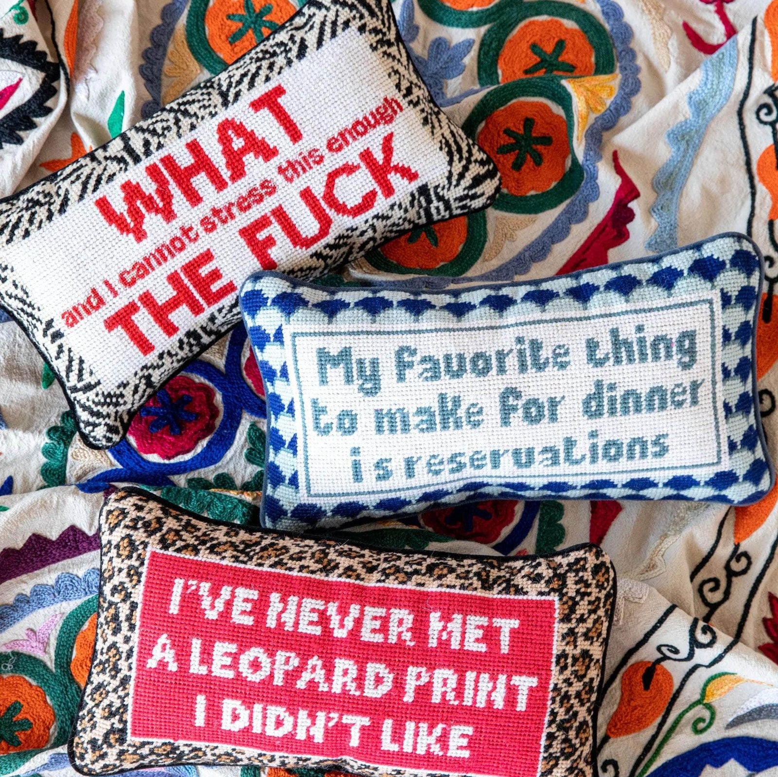 Reservations Needlepoint Pillow