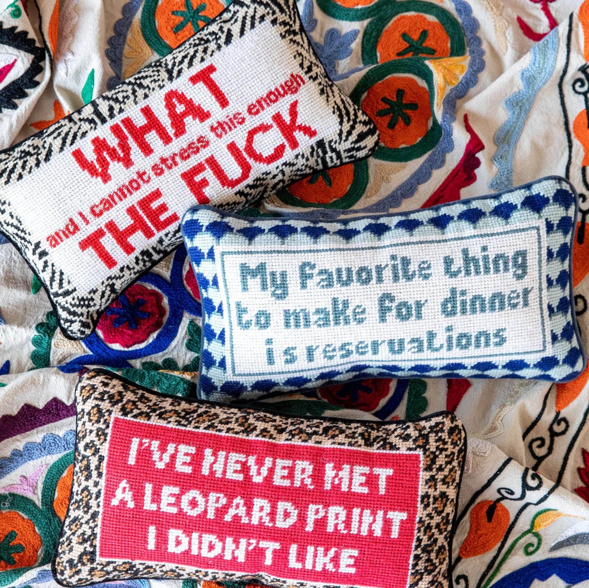 Reservations Needlepoint Pillow