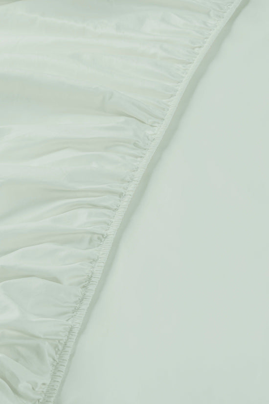 Sateen Organic Cotton Fitted Sheet - Spring Blue