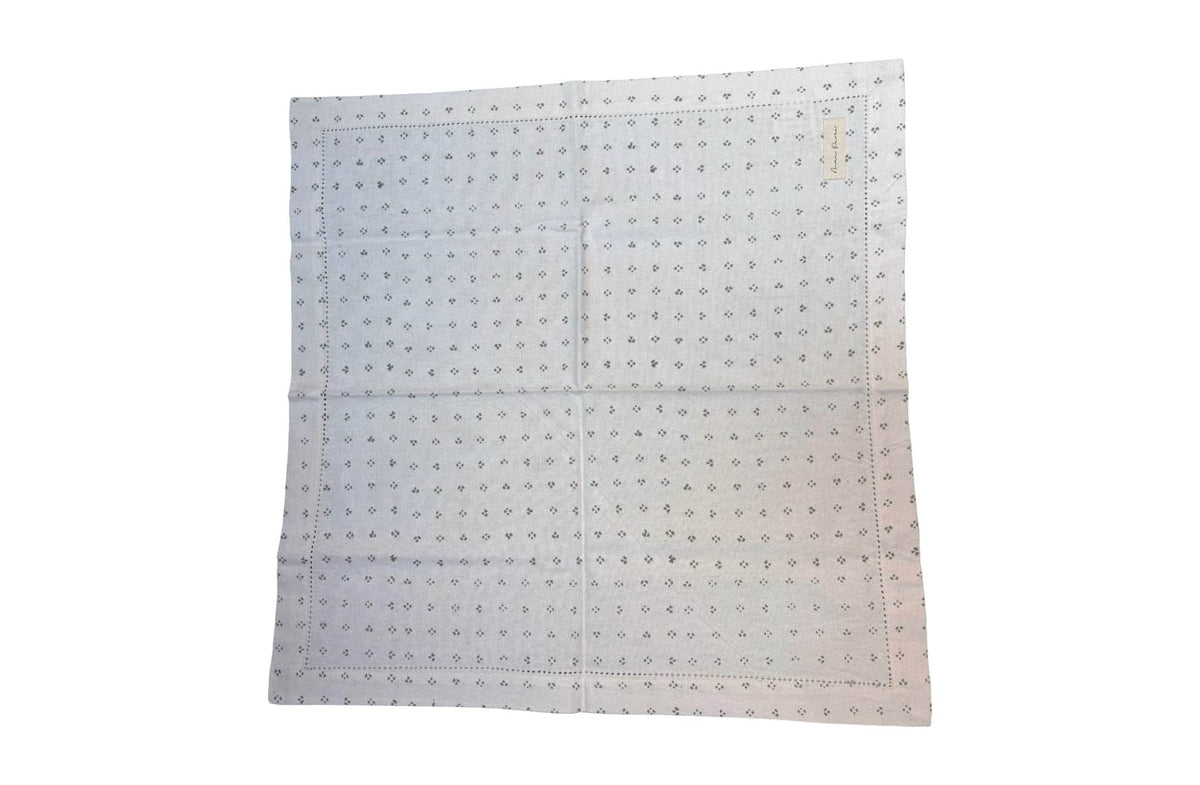 Minni Napkin - White with Green