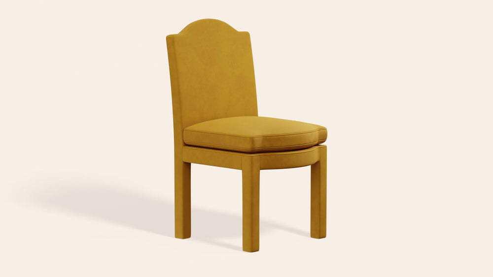 Pair of Leo Dining Chairs, Turmeric Velvet