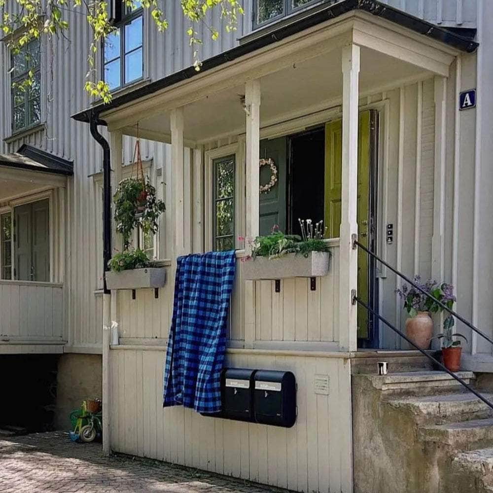 Bedspread Checked Blue