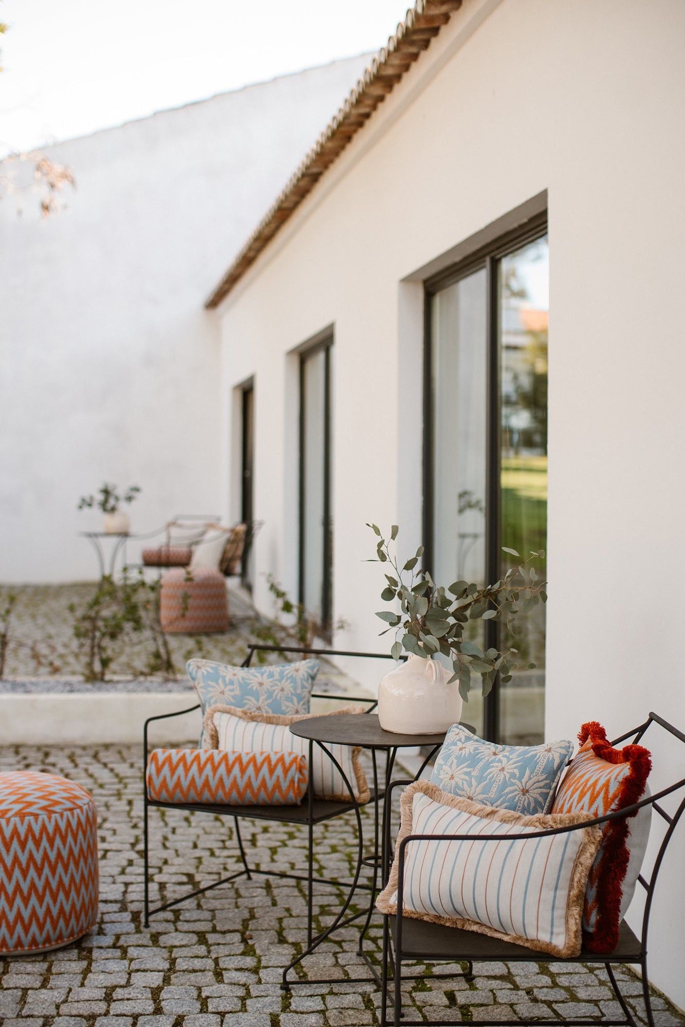 All-season Pouf Rosita Ice & Orange