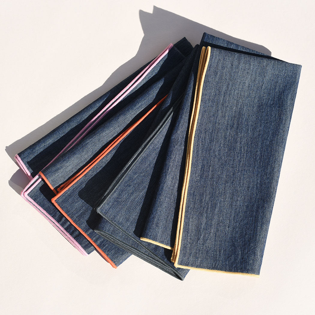 Rainbow Denim Napkins | Set of 4