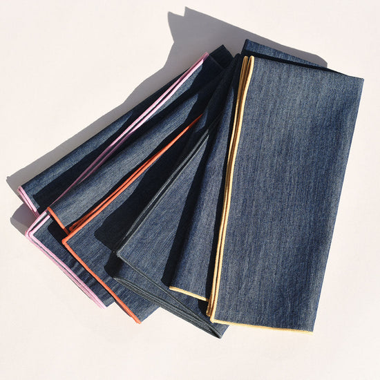 Rainbow Denim Napkins | Set of 4