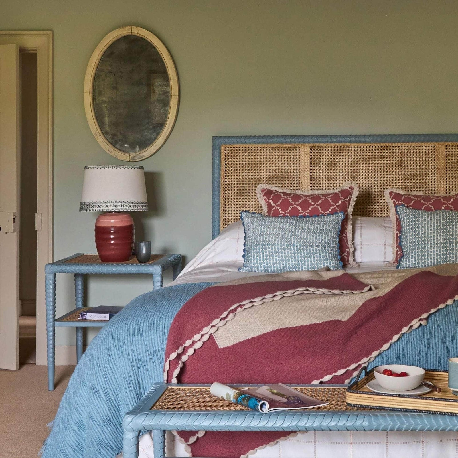 Pavilion Wooden King Headboard - Blue