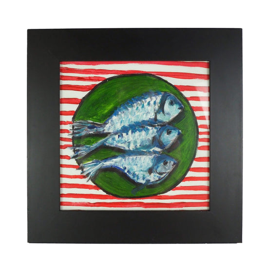 Oil on Board Framed Fish Painting