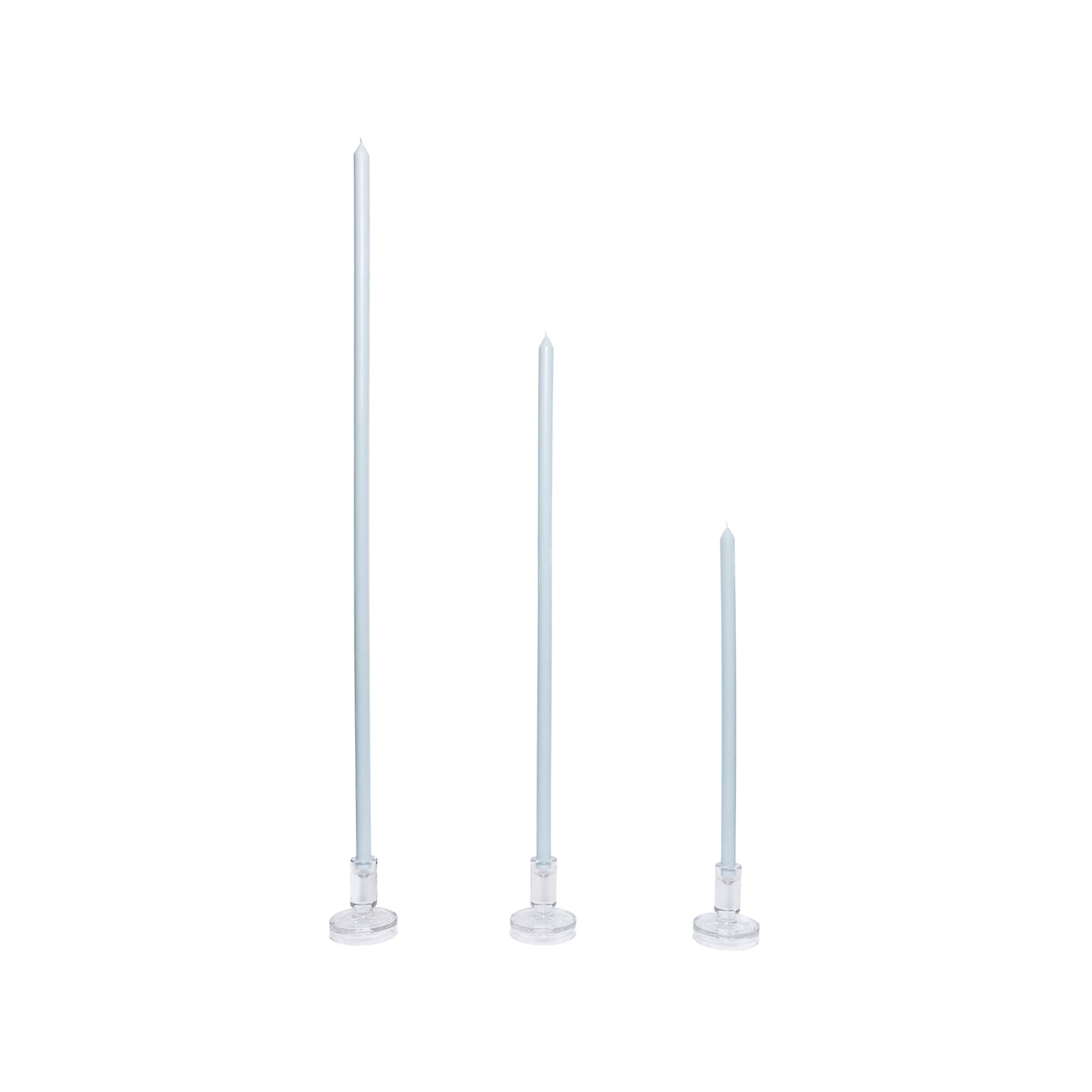 Milky Blue Tapered METRE Candle Pair