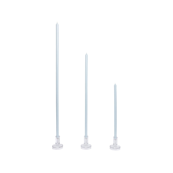 Milky Blue Tapered METRE Candle Pair