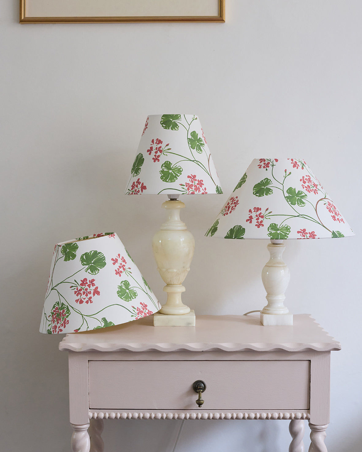 Geraniums Paper Lampshade - Conical 12"