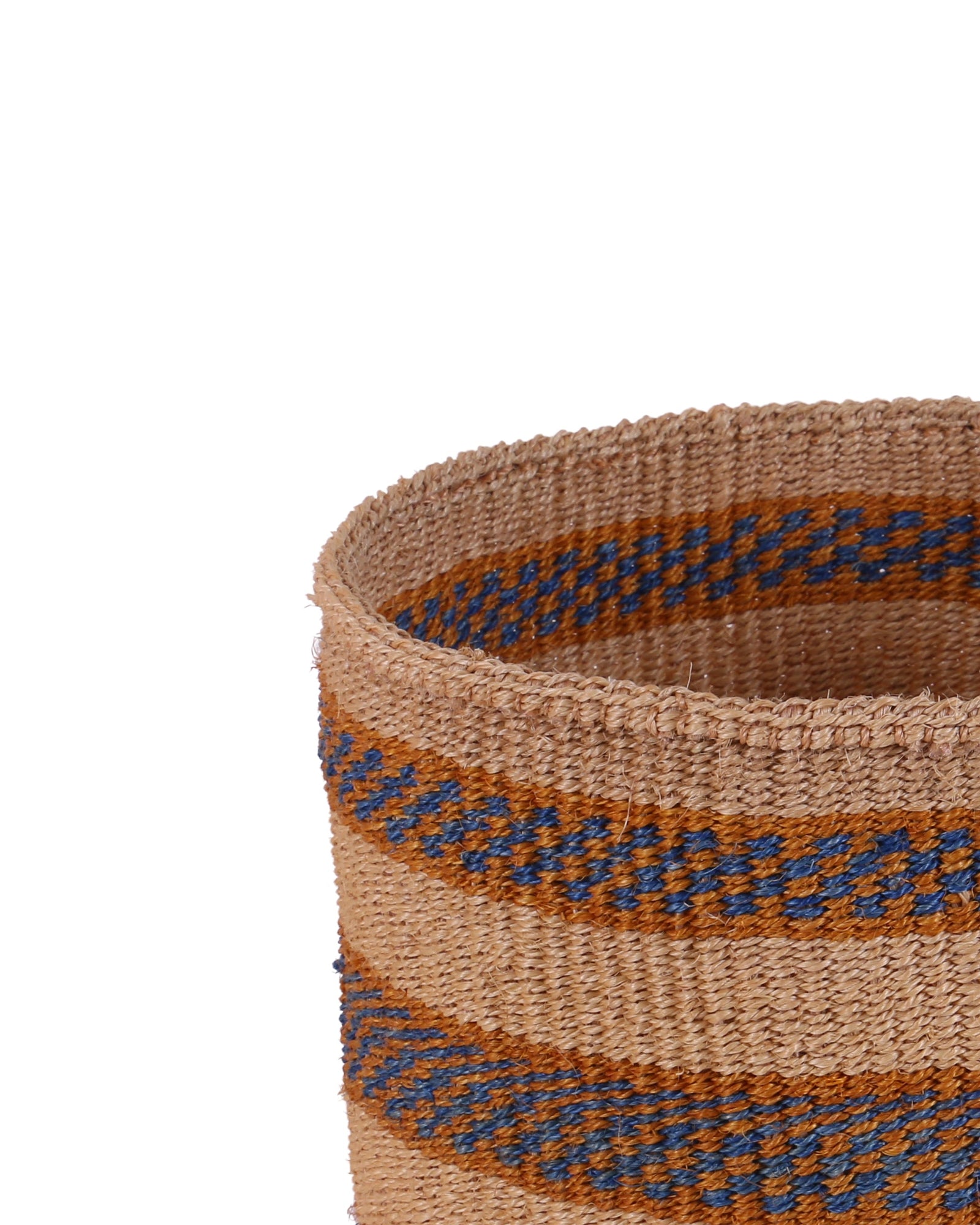 MBAVU: Medium Blue and Gold Sisal Basket