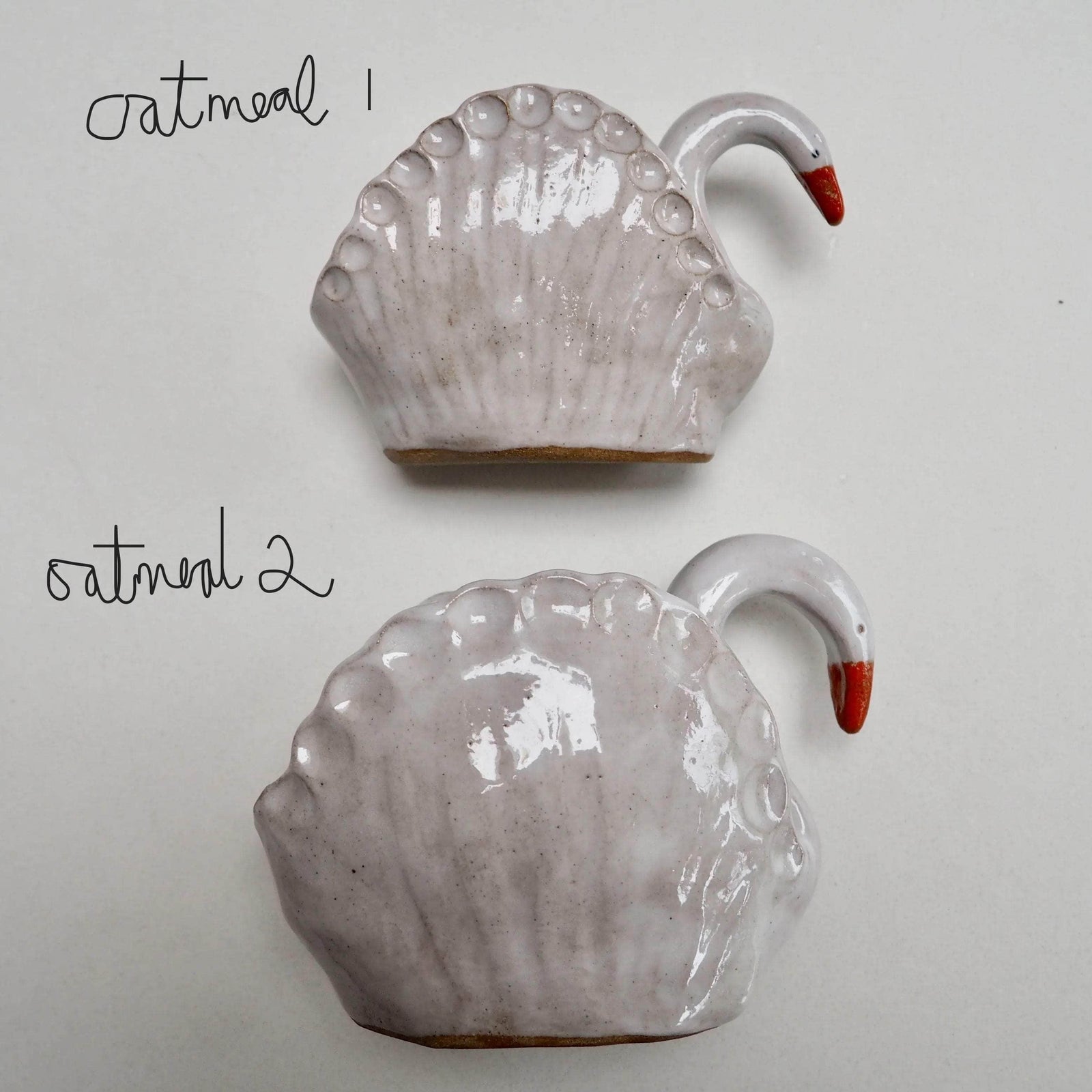 Handmade White Ceramic Small Swan Vase