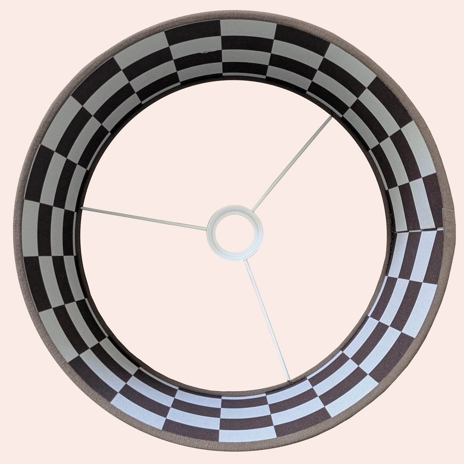 Bark Brown Checkered Drum Shade