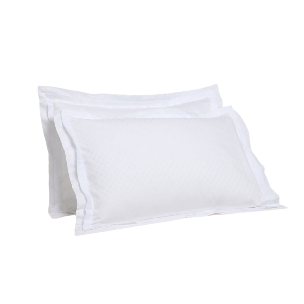 Jacquard Organic Cotton Pillowcases - Classic White