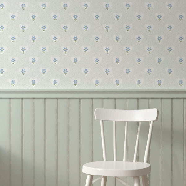 Daffodil Hearts Wallpaper - Celadon-