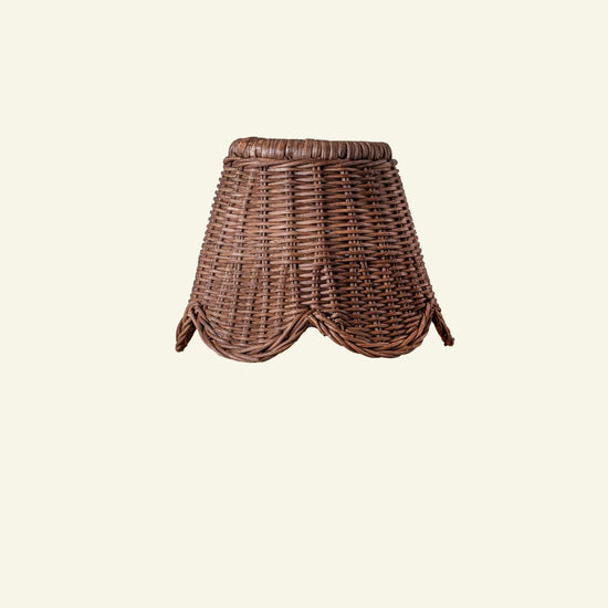 Mimi Scalloped Lampshade, Small Teak