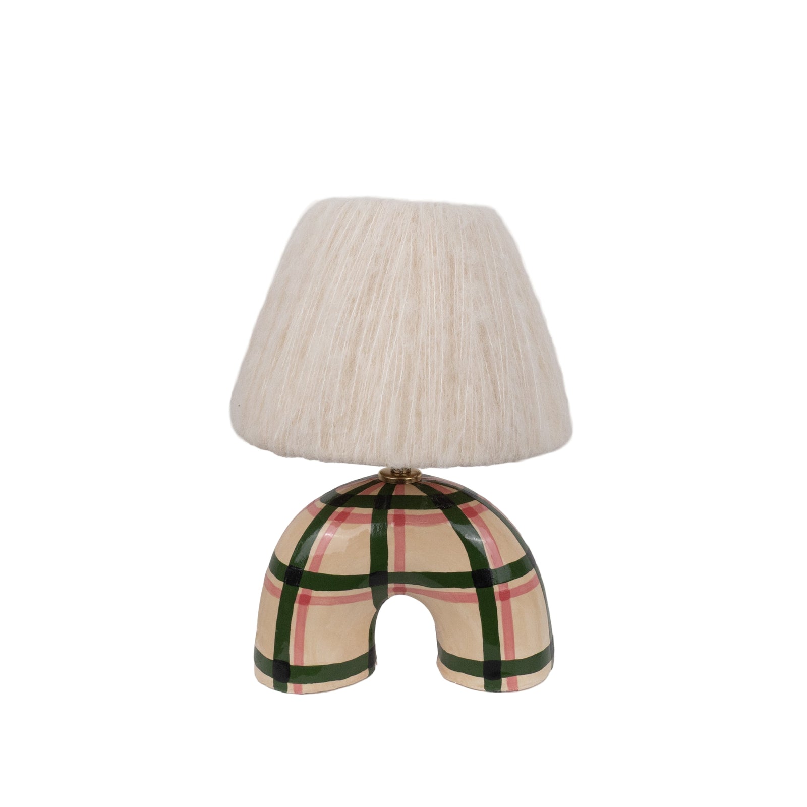 'Me' Table Lamp - Green Gingham