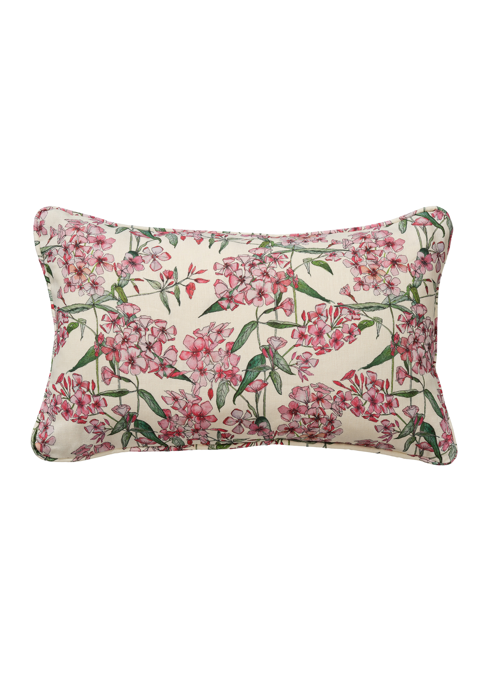 Rectangle Pink Phlox Cushion with Piping