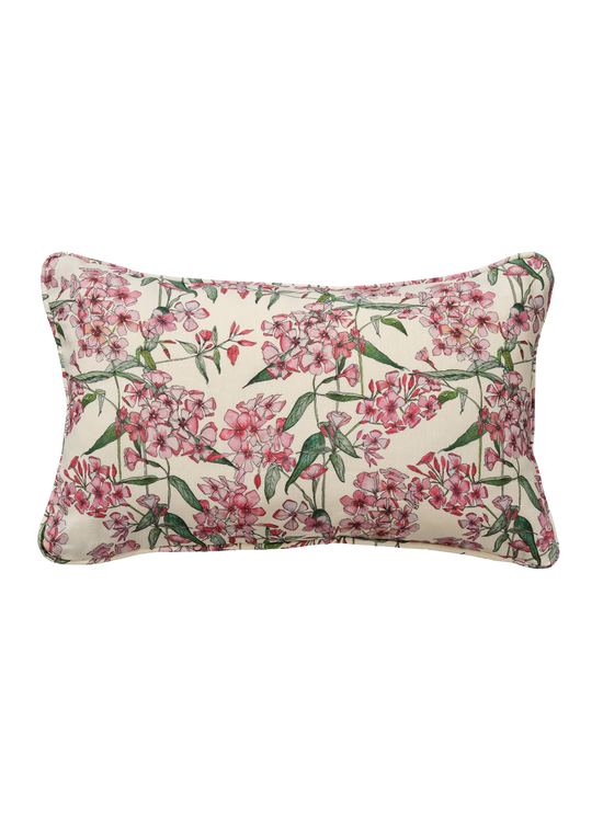 Rectangle Pink Phlox Cushion with Piping