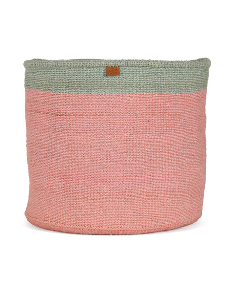 NENA: Dusky Pink and Sapling Green Extra-Large Sisal Basket