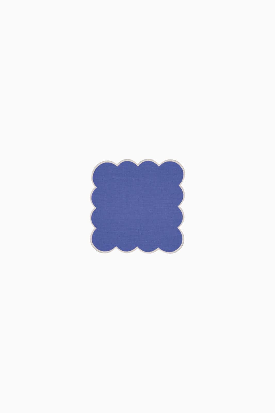 Zero-Waste Scalloped Linen Cocktail Napkins Klein Blue - Set of 4