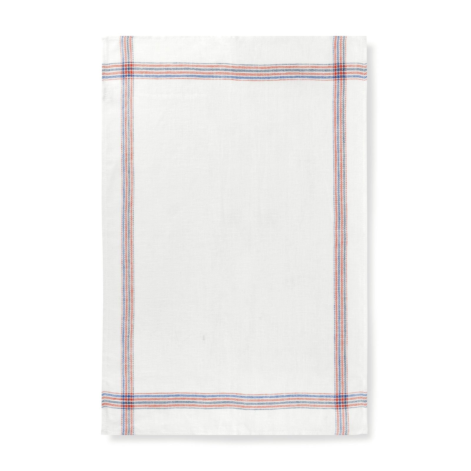 Set of 3 Kitchen Towels in French Red & Blue