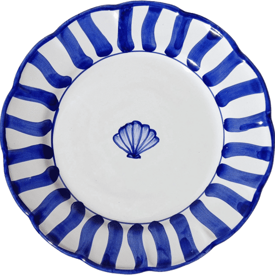 Capri Seashell Plate 25 cm – Blue