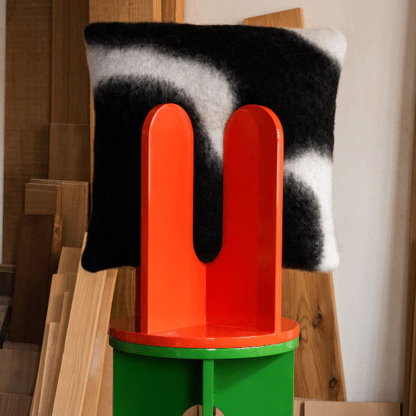 Viso Mohair Pillow Black and White Pattern