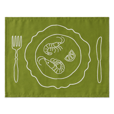 Placemats Set Vintage Plates