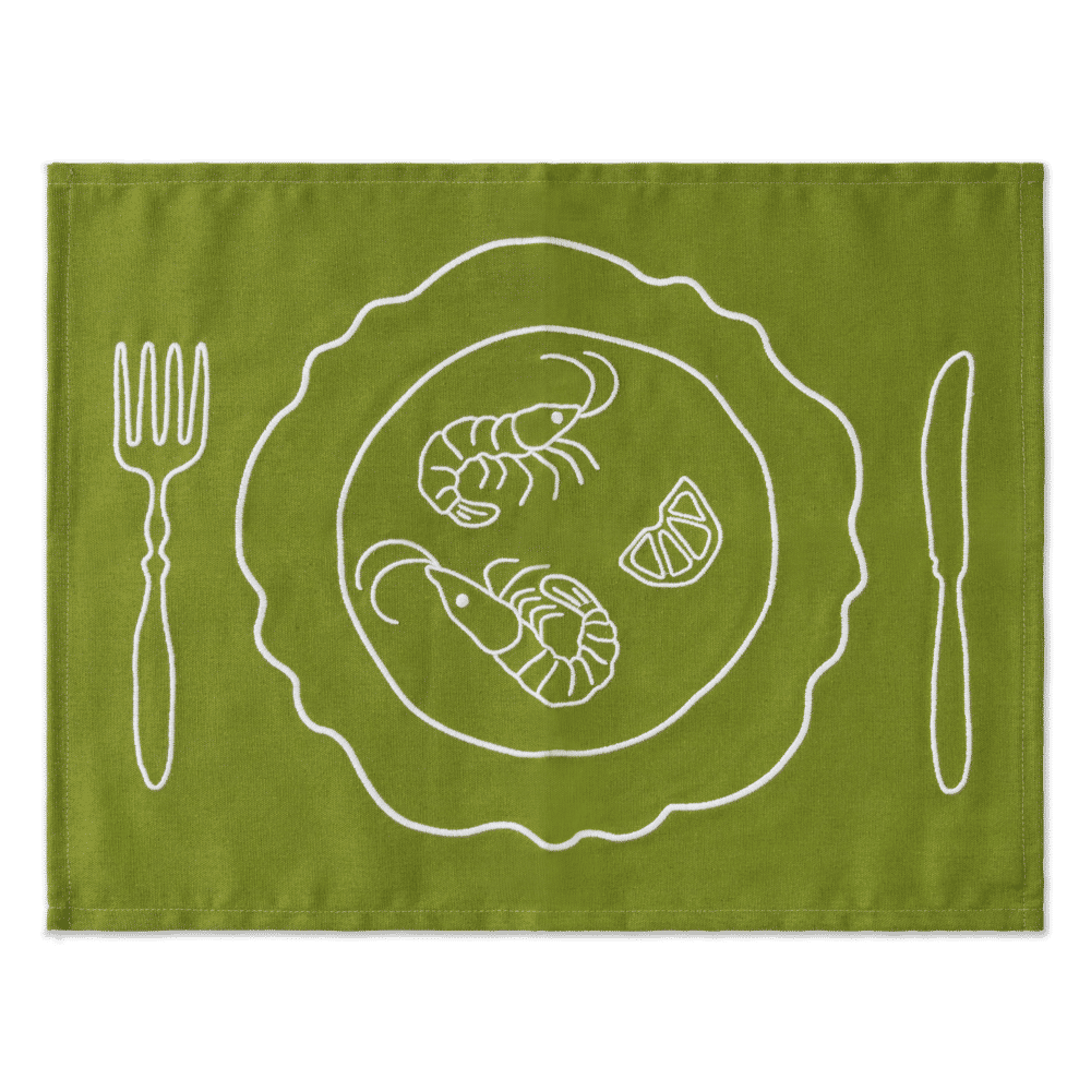 Placemats Set Vintage Plates