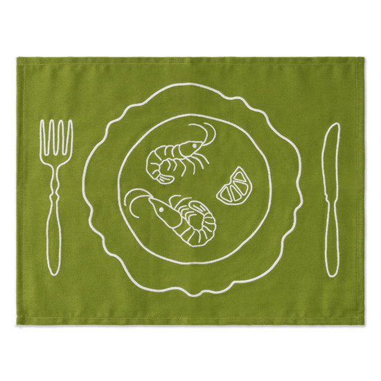 Placemats Set Vintage Plates