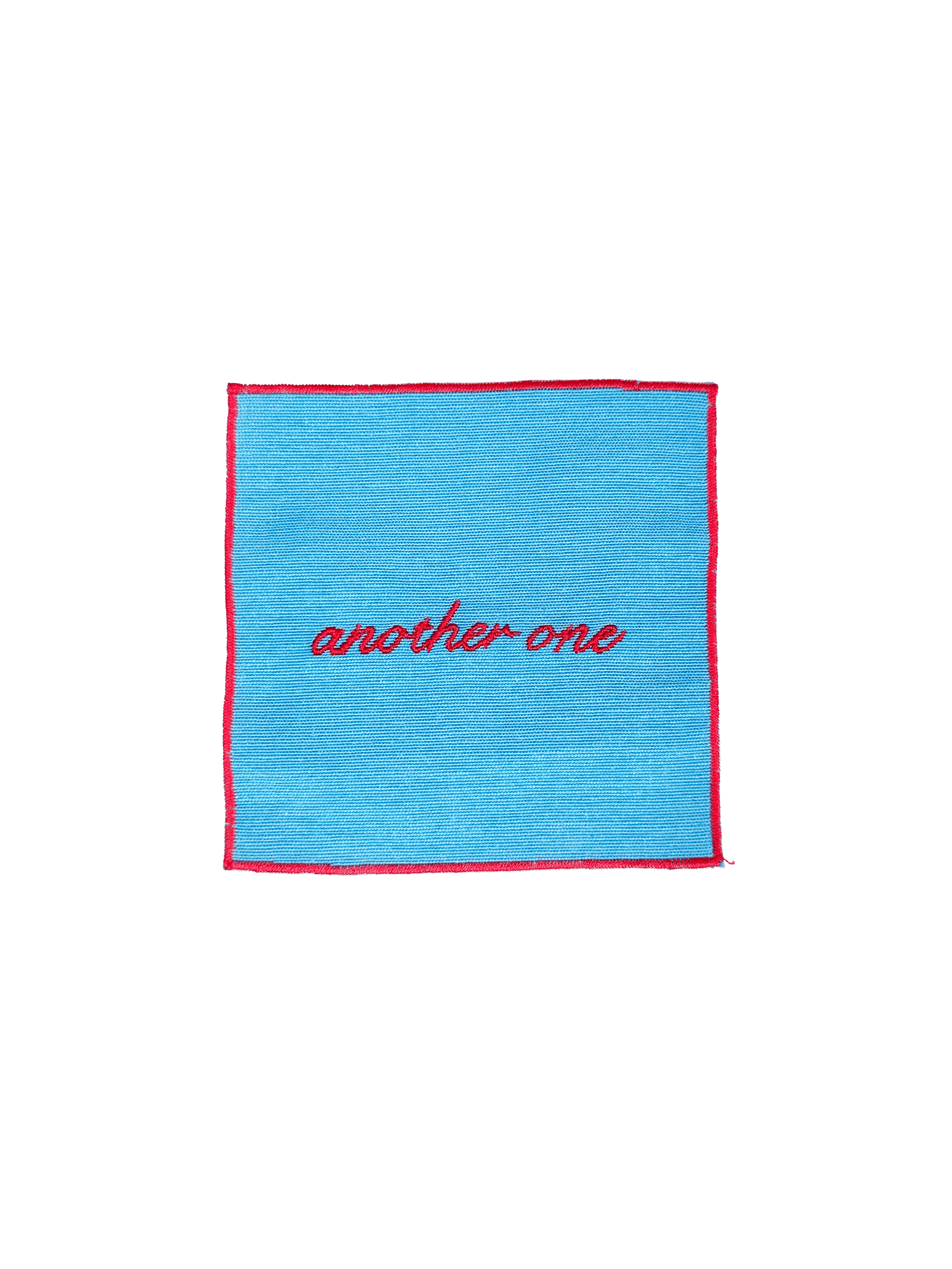 Set of 4 Cocktail Napkins - Light Blue and Red