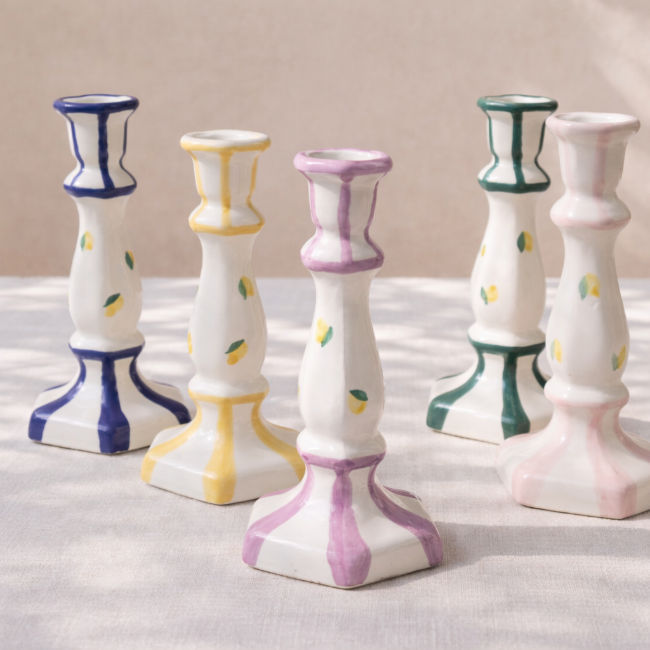 Capri Candlestick Pink - 20cm