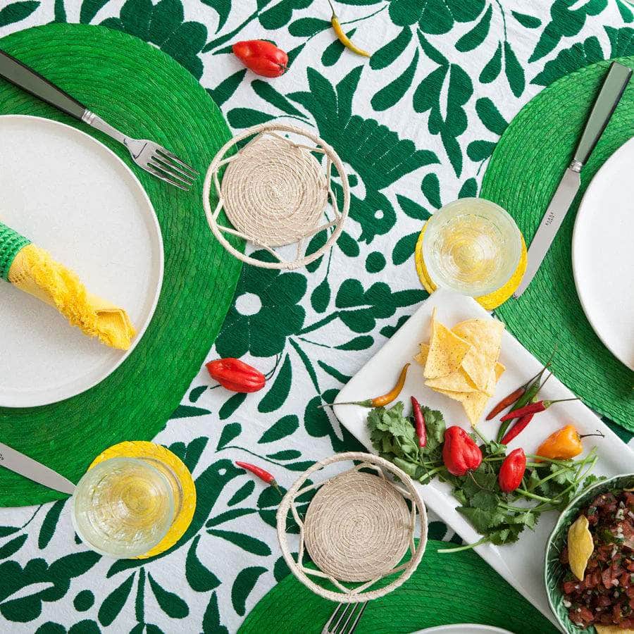 Embroidered Tablecloth - Green