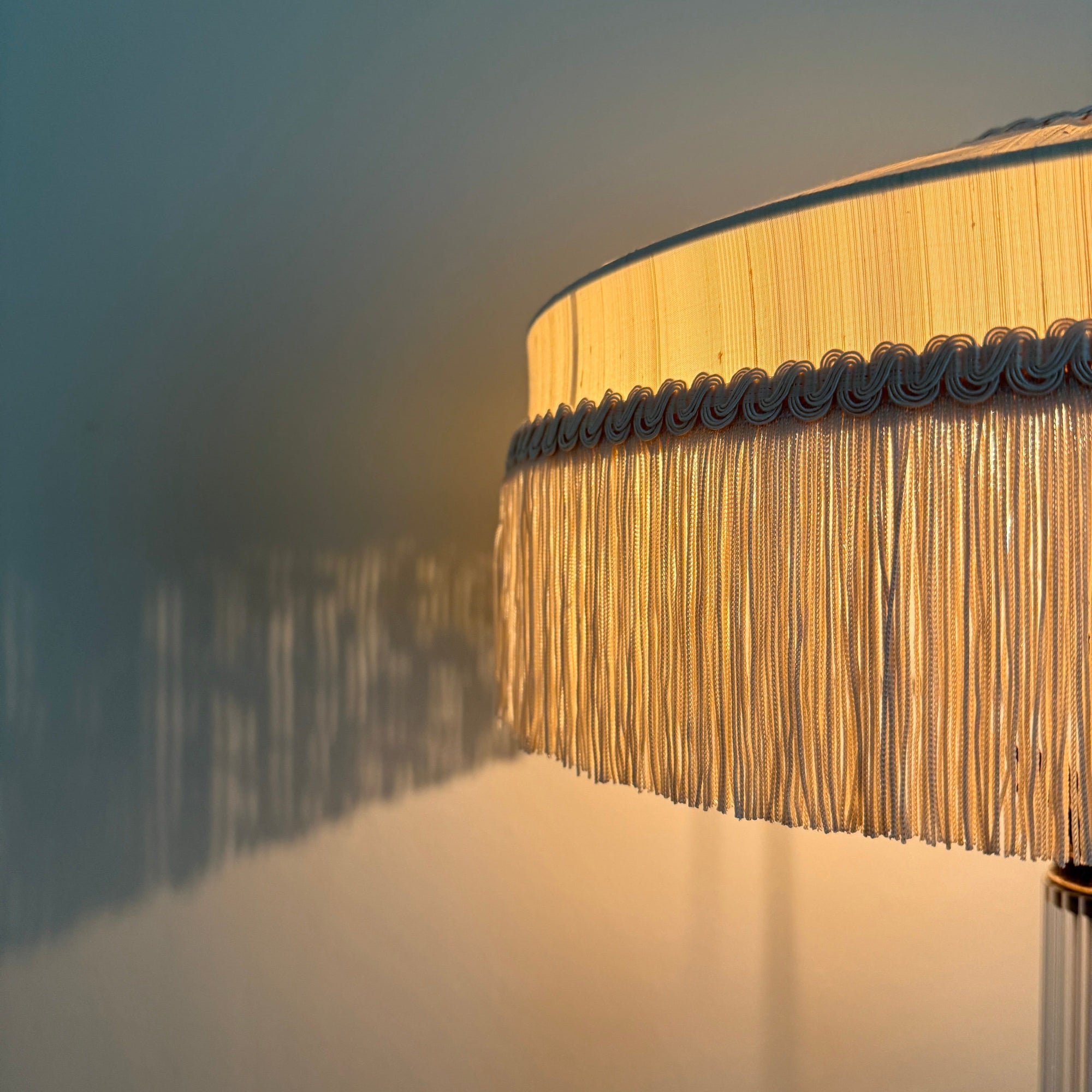 The Peggy Silk Fringed Lampshade - Ivory