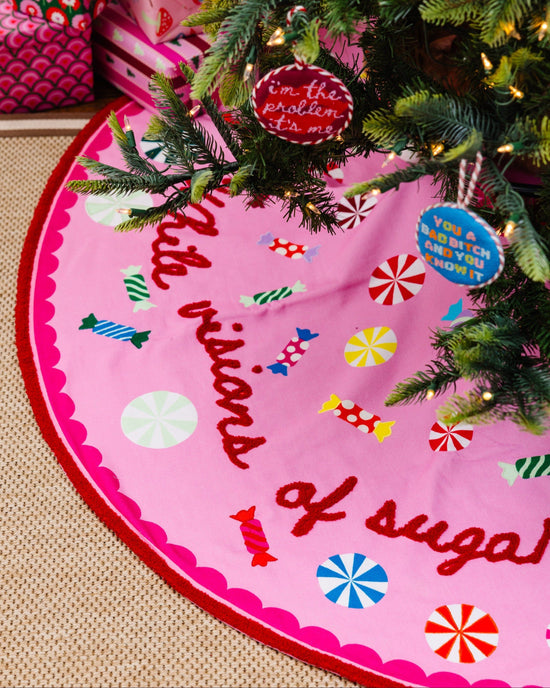 Sugar Plums Embroidered Tree Skirt