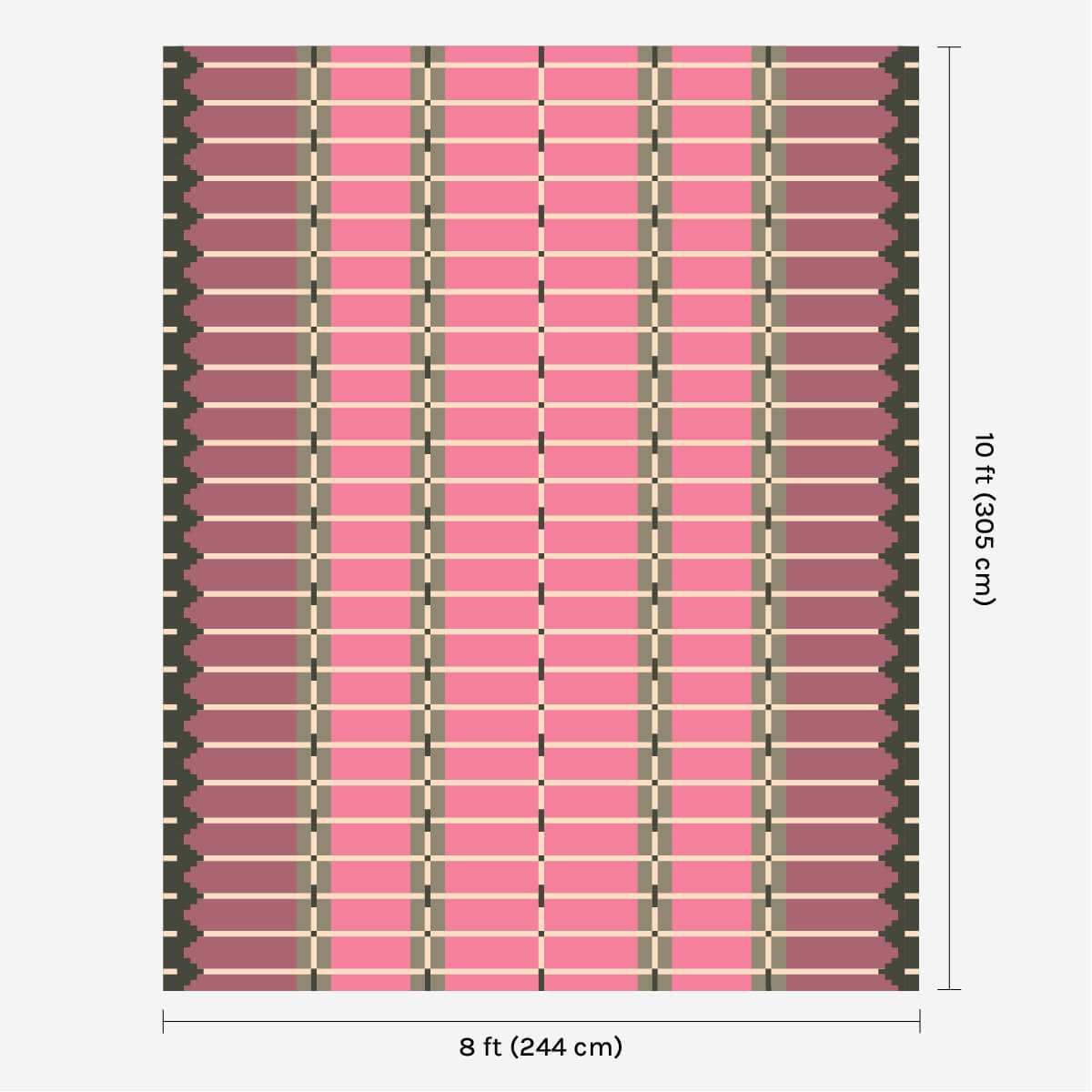 Corbie Flatweave Rug - Pink Azalea-