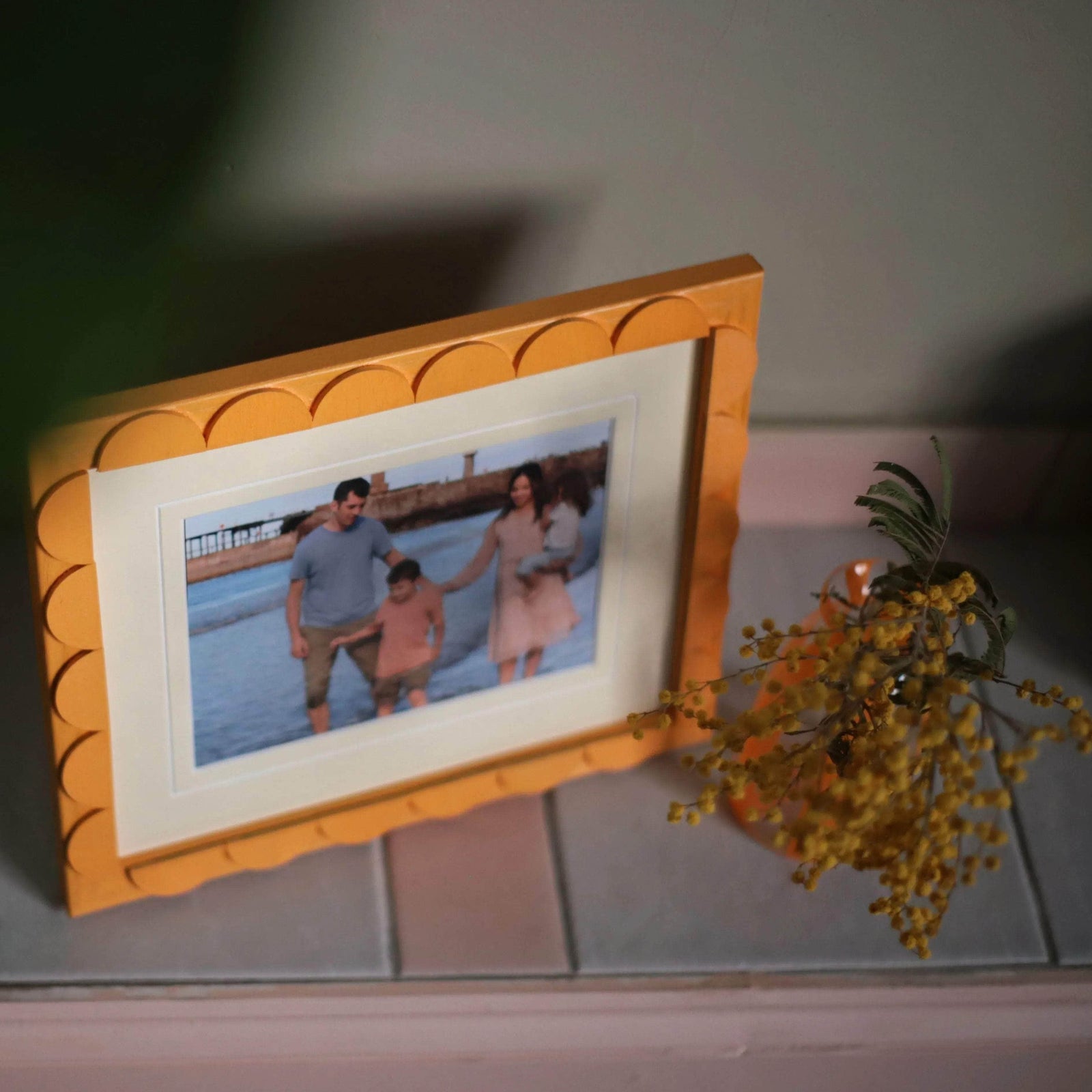 Butterscotch Stained Scallop Frame