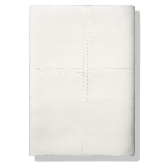 Bed Linen Set Ivory White Hemstitch