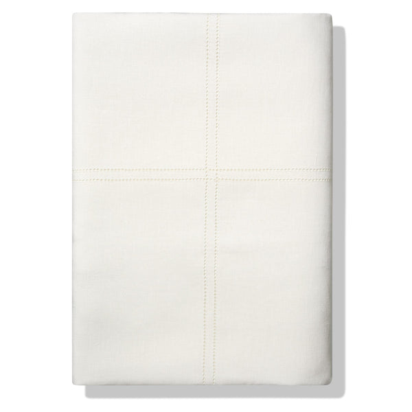 Bed Linen Set Ivory White Hemstitch